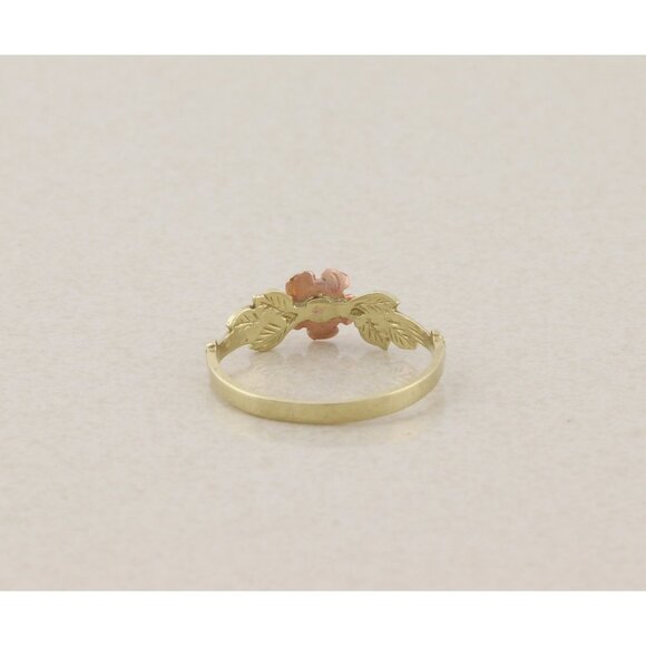 10k Yellow Gold & Rose Gold Flower Rose Leaf Ring Size 7 1/2 - Picture 5 of 7